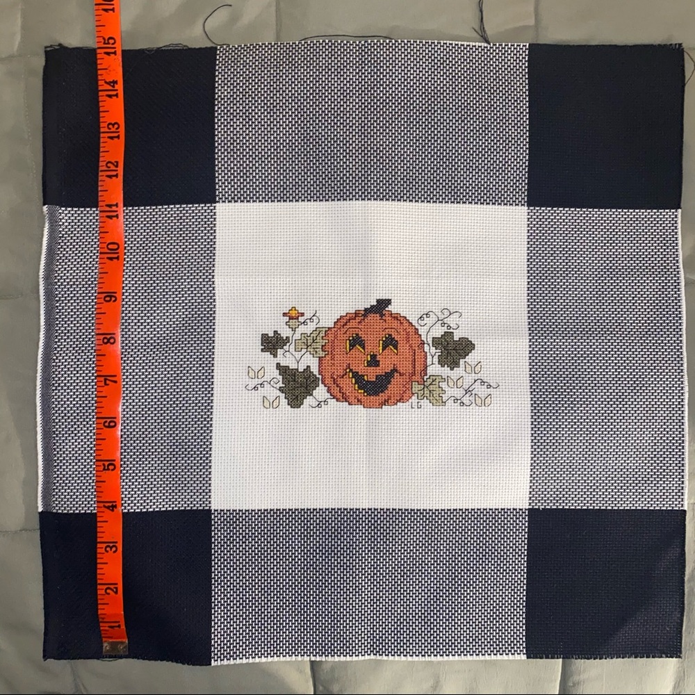 Home made cross-stitching.